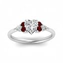 Choose Your Gemstone Graduated Channel Setting Diamond CZ Wedding Sterling Silver Heart Shape Wedding Engagement Birthstone Stackable Ring Size US 4 to 12