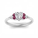 Choose Your Gemstone Graduated Channel Setting Diamond CZ Wedding Sterling Silver Heart Shape Wedding Engagement Birthstone Stackable Ring Size US 4 to 12