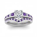Choose Your Gemstone Graduated Channel Setting Diamond CZ Wedding Sterling Silver Heart Shape Wedding Engagement Birthstone Stackable Ring Size US 4 to 12