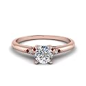 Choose Your Gemstone Petite Dome Engagement Ring Rose Gold Plated Round Shape Petite Engagement Rings Everyday Jewelry Wedding Jewelry Handmade Gifts for Wife US Size 4 to 12