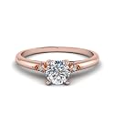 Choose Your Gemstone Petite Dome Engagement Ring Rose Gold Plated Round Shape Petite Engagement Rings Everyday Jewelry Wedding Jewelry Handmade Gifts for Wife US Size 4 to 12