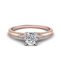 Choose Your Gemstone Petite Dome Engagement Ring Rose Gold Plated Round Shape Petite Engagement Rings Everyday Jewelry Wedding Jewelry Handmade Gifts for Wife US Size 4 to 12