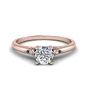 Choose Your Gemstone Petite Dome Engagement Ring Rose Gold Plated Round Shape Petite Engagement Rings Everyday Jewelry Wedding Jewelry Handmade Gifts for Wife US Size 4 to 12