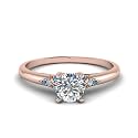 Choose Your Gemstone Petite Dome Engagement Ring Rose Gold Plated Round Shape Petite Engagement Rings Everyday Jewelry Wedding Jewelry Handmade Gifts for Wife US Size 4 to 12