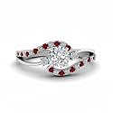 Choose Your Gemstone Swirl 3 Stone Diamond CZ Engagement Ring 925 Sterling Silver Round Shape Side Stone Engagement Rings for Women, Girls and Ladies US Size 4 to 12