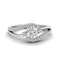 Choose Your Gemstone Swirl 3 Stone Diamond CZ Engagement Ring 925 Sterling Silver Round Shape Side Stone Engagement Rings for Women, Girls and Ladies US Size 4 to 12