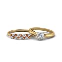 Choose Your Gemstone Unique Diamond CZ Bridal Ring Set 925 Sterling Silver Heart Shape Wedding Ring Sets Matching Jewelry Wedding Jewelry Easy to Wear Gifts US Size 4 to 12