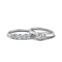 Choose Your Gemstone Unique Diamond CZ Bridal Ring Set 925 Sterling Silver Heart Shape Wedding Ring Sets Matching Jewelry Wedding Jewelry Easy to Wear Gifts US Size 4 to 12