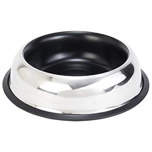 choostix dog and cat feeding steel bowl belly style pantone black matte medium 710 ml