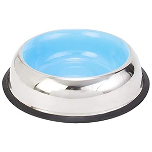choostix dog and cat feeding steel bowl belly style pantone light blue medium 710 ml