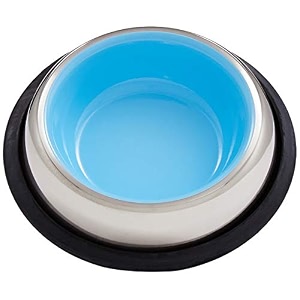 choostix dog and cat feeding steel bowl belly style pantone light blue small 225 ml