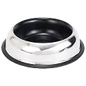 Choostix Dog and Cat Feeding Steel Bowl, Belly Style, Pantone Black Matte, Medium, 710 ml