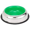 Choostix Dog and Cat Feeding Steel Bowl, Belly Style, Pantone Green, Large, 1650 ml