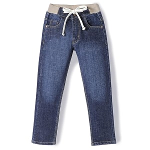 chopper club boys 6-15 yrs jeans with inner elastic amp drawstrings in stretchable 3x1 denim fabric slim fit with tearing