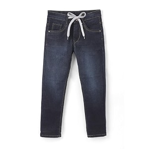 chopper club boys 6-15 yrs jeans with inner elastic amp drawstrings in stretchable 3x1 denim fabric slim fit with tearing