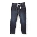 Chopper Club Boys (6-15 Yrs) Jeans with Inner Elastic &amp; Drawstrings in Stretchable 3x1 Denim Fabric Slim Fit with Tearing