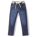 Chopper Club Boys (6-15 Yrs) Jeans with Inner Elastic &amp; Drawstrings in Stretchable 3x1 Denim Fabric Slim Fit with Tearing