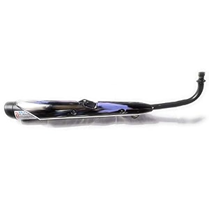silencer suitable gmfor replacement in hf deluxe and splendor plus bs4 matte black with nickel chrome heat guard