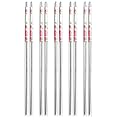Chopsticks 5 Pairs Epsilon Metal Chopsticks 23 cm Long Stainless Steel Reusable Chop Sticks for Noodles Sushi Hotpot Square Grip to Hold Food Perfectly Lightweight Chopsteak for Home (Pink ss 5 Pair)