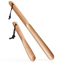 CHOSIN Shoe Horn Long Handle for Seniors Men Women, Wooden Shoehorn Set
