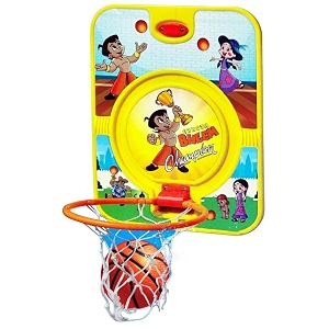chota bheem basketball for kids kit indoor and outdoor game set basket ball wall mount net for boys and girls by myhoodwink