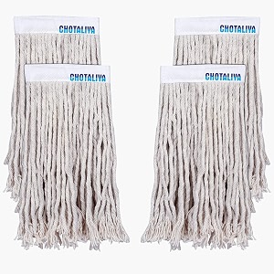 cotton mop refill for floor cleaning 250gm white - pack of 4