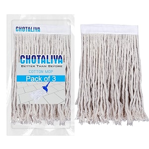 cotton mop refill for floor cleaning 250gm white - pack of 3