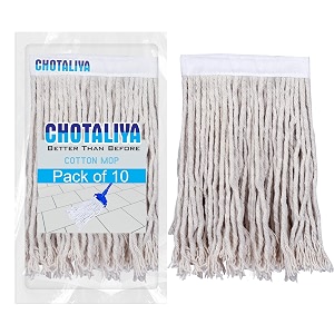 cotton mop refill for floor cleaning 250gm white - pack of 10