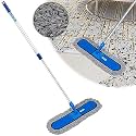 G-04 Wet and Dry Cotton Pad Floor Mop with 61inch Long Metal Handle 24 inch Grey Pack of 1