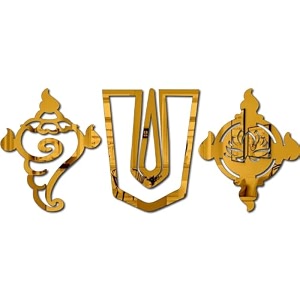 shanku chakra namah stickers for wall acrylic stickers wall stickers for hall room bedroom golden pack 3
