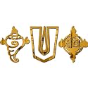 Shanku Chakra Namah Stickers for Wall, Acrylic Stickers, Wall Stickers for Hall Room, Bedroom Golden (Pack 4).