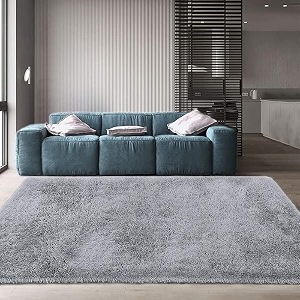 hand woven shaggy carpet with 2 inch pile height for living room bedroom carpet micro and polyster size 2x4 feet grey color60cmx120cm