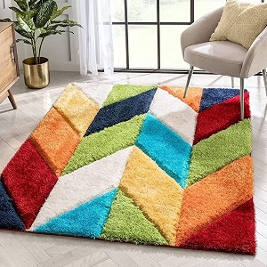 hand woven shaggy carpet with 2 inch pile height for living room bedroom carpet micro and polyster size 2x4 feet multi color a13 60cmx120cm