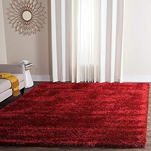 hand woven shaggy carpet with 2 inch pile height for living room bedroom carpet micro and polyster size 5x7 feet red color 150cmx210cm