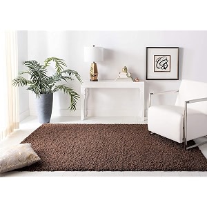 hand woven shaggy rectangular carpet for hall with 2 inch pile height 5x7 feet brown  rug for living room amp bedroom  galicha for hall  room mats for floor bedroom 150x210 cm