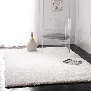 hand woven shaggy rectangular carpet for hall with 2 inch pile height 2x4 feet white  rug for living room amp bedroom  galicha for hall  room mats for floor bedroom 60x120 cm