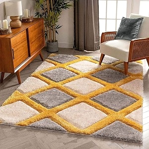 hand woven shaggy carpet with 2 inch pile height for living room bedroom carpet micro and polyster size 2x4 feet multi color a6 60cmx120cm