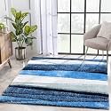 Hand Woven Shaggy Rectangular Carpet for Hall with 2 Inch Pile Height (2x4 Feet, Multi Color) | Rug for Living Room | Galicha for Hall | Room Mats for Floor Bedroom (60x120 CM)