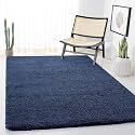 Hand Woven Shaggy Rectangular Carpet for Hall with 2 Inch Pile Height (2x4 Feet, Blue) | Rug for Living Room &amp; Bedroom | Galicha for Hall | Room Mats for Floor Bedroom (60x120 CM)