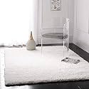 Hand Woven Shaggy Rectangular Carpet for Hall with 2 Inch Pile Height (5x7 Feet, White) | Rug for Living Room &amp; Bedroom | Galicha for Hall | Room Mats for Floor Bedroom (150x210 CM)