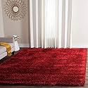 Hand Woven Shaggy Carpet with 2 Inch Pile Height for Living Room, Bedroom Carpet Micro and Polyster Size 5x7 Feet, Red Color (150CMx210CM)