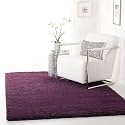 Hand Woven Shaggy Carpet with 2 Inch Pile Height for Living Room, Bedroom Carpet Micro and Polyster Size 4x6 Feet, Purple Color (120CMx180CM)