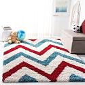 Hand Woven Shaggy Rectangular Carpet for Hall with 2 Inch Pile Height (2x4 Feet, Multi Color) | Rug for Living Room | Galicha for Hall | Room Mats for Floor Bedroom (60x120 CM)