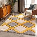 Hand Woven Shaggy Rectangular Carpet for Hall with 2 Inch Pile Height (5x7 Feet, Multi Color) | Rug for Living Room | Galicha for Hall | Room Mats for Floor Bedroom (150x210 CM)