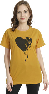 chozi printed women round neck multicolor t-shirt