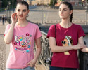 CHOZI Printed Women Round Neck Pink T-Shirt