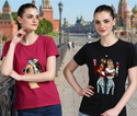 CHOZI Printed Women Round Neck Pink, Black T-Shirt