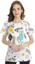 CHOZI Printed Women Round Neck White T-Shirt