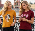 CHOZI Printed Women Round Neck Yellow, Red T-Shirt