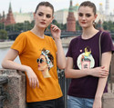 CHOZI Printed Women Round Neck Yellow, Purple T-Shirt